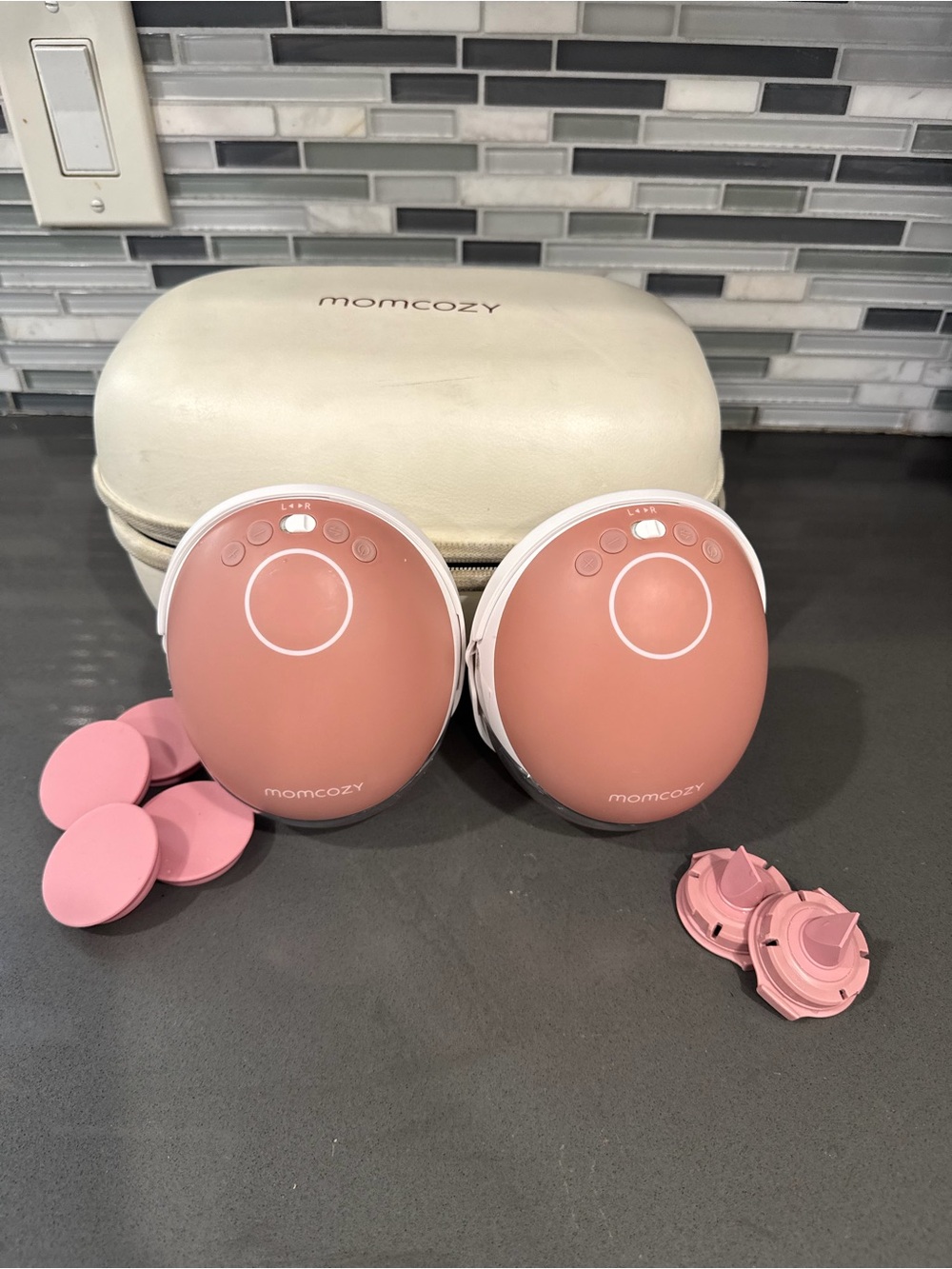 Momcozy Portable Double Breast Pump M9 - Blush Pink